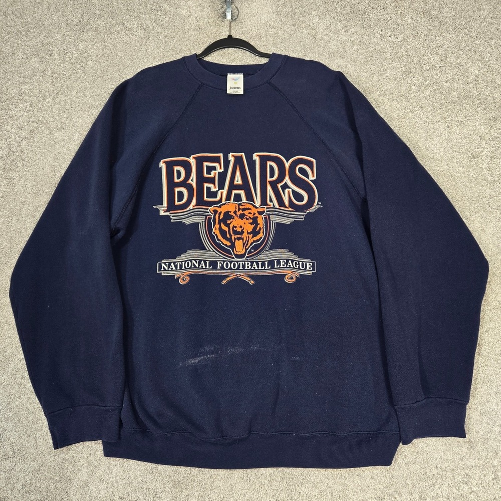 Vintage Chicago Bears Sweatshirt mens 2XL Blue Crewneck Made In USA Jostens 80s